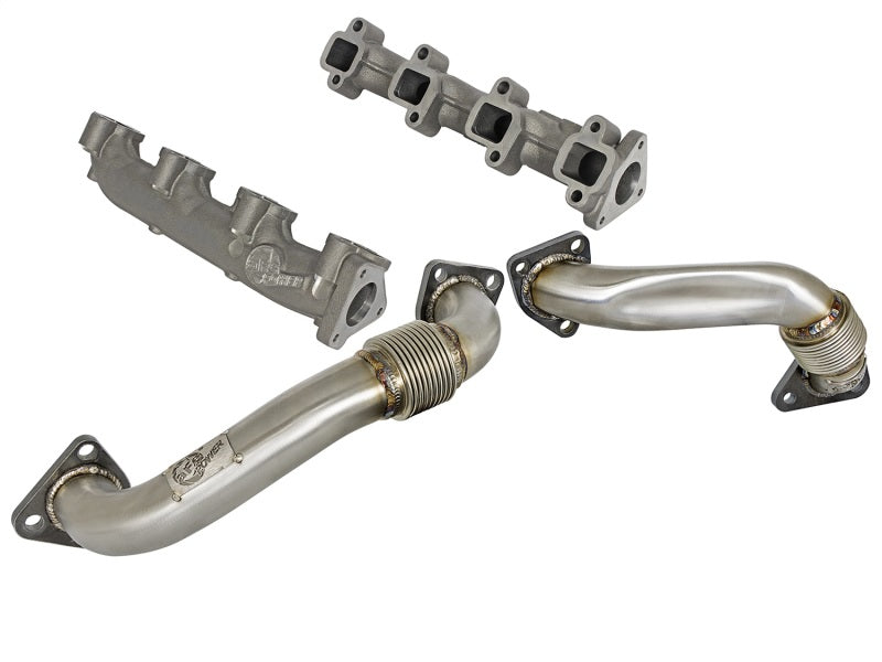 aFe 01-04 GM V8-6.6L LB7 Twisted Steel Manifold w/ Up Pipe Headers & Manifolds aFe