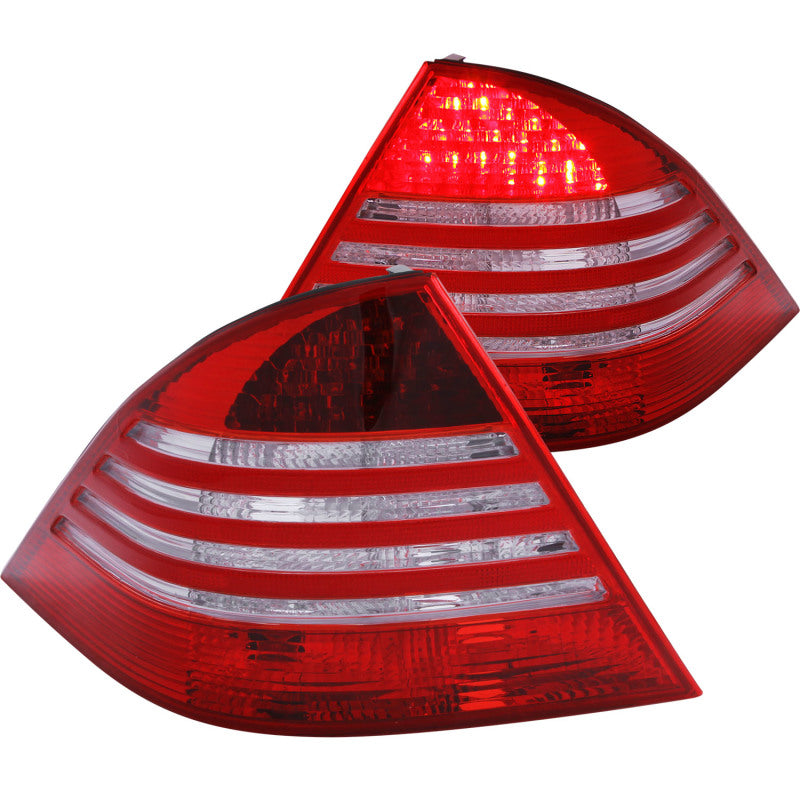 ANZO 2000-2005 Mercedes Benz S Class W220 LED Taillights Red/Clear Tail Lights ANZO