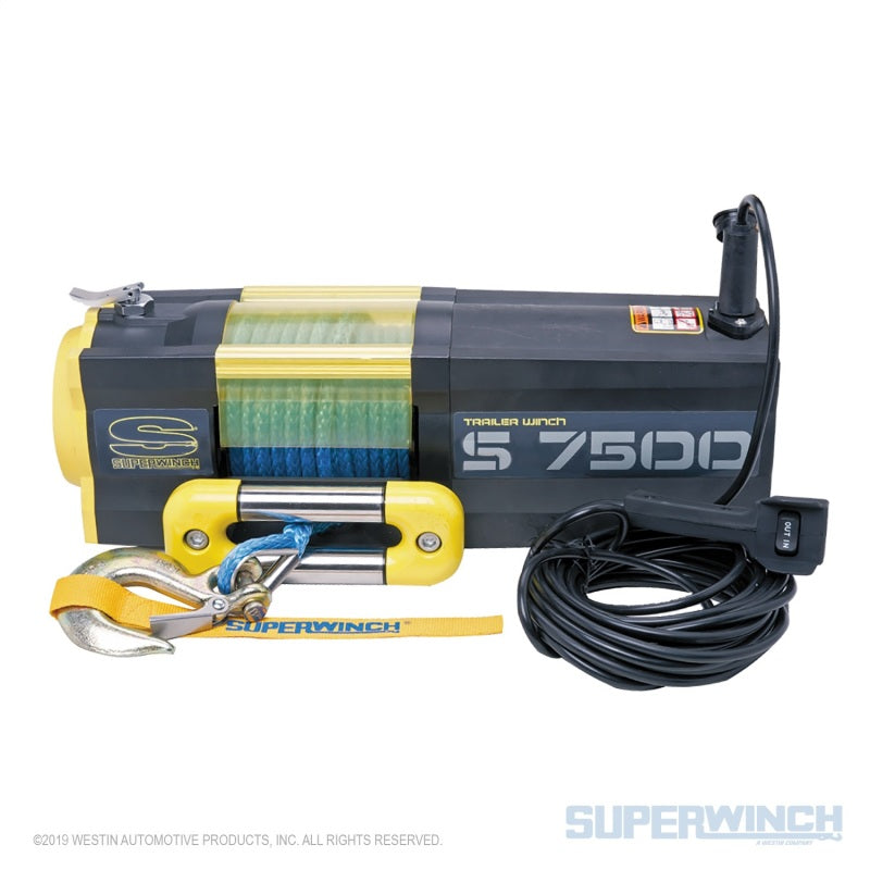 Superwinch 7500 LBS 12V DC 5/16in x 54ft Synthetic Rope S7500 Winch Winches Superwinch