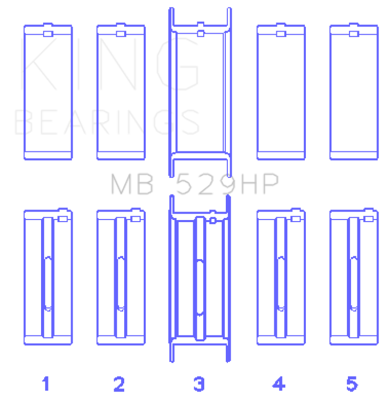 King Engine Bearings Ford 302 5.0L Windsor (Size STDX) Main Bearing Set Bearings King Engine Bearings