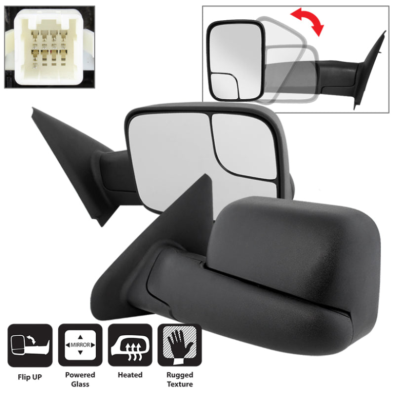 xTune 02-09 Dodge Ram 1500/2500/3500 Extendable - Power Heated Mirrors MIR-DRAM02-PW-SET Side Mirrors SPYDER