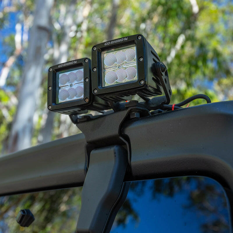 Go Rhino 18-20 Jeep Wrangler JL/JLU Light Mount - One or Two 3in Cubes Light Mounts Go Rhino