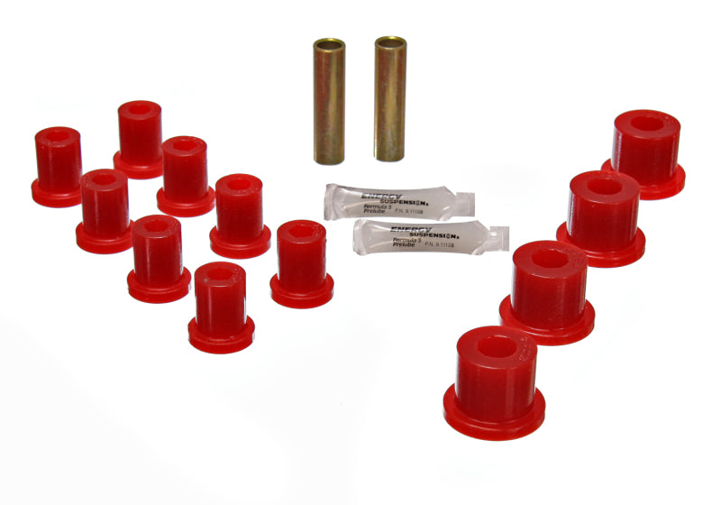 Energy Suspension Jeep Spring Bushing Set - Red Bushing Kits Energy Suspension