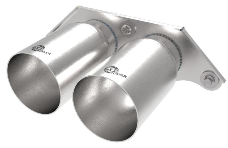 aFe Power Mach Force Xp 4in 304 SS Bolt-On Exhaust Tips Brushed 14-19 Porsche 911 GT3 3.8L/4.0L Tips aFe