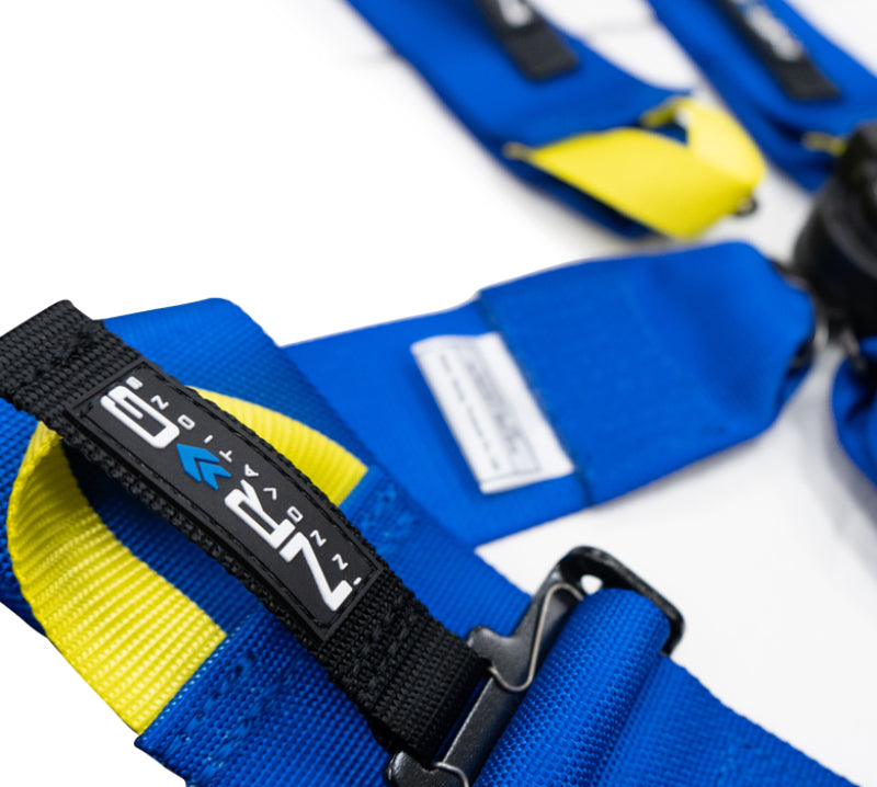 NRG FIA 6pt 2in. Shoulder Belt for HANS Device/ Rotary Cam Lock Buckle/ 3in. Waist Belt - Blue Seat Belts & Harnesses NRG
