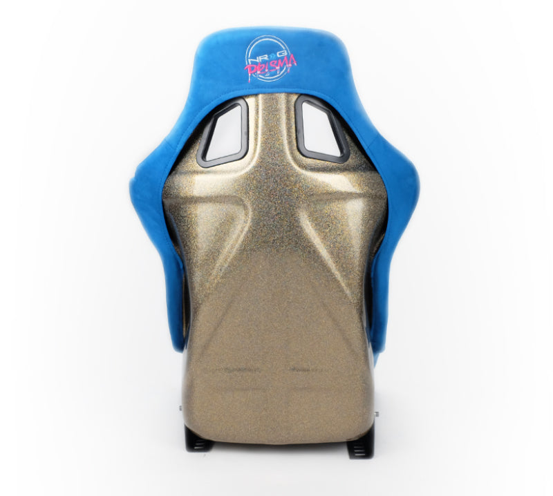 NRG FRP Bucket Seat ULTRA Edition - Large (Blue Alcantara/Gold Glitter Back) Race Seats NRG