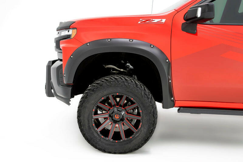 Bushwacker 19-21 Chevrolet Silverado 1500 Pocket Style Flares 4pc - Black Fender Flares Bushwacker