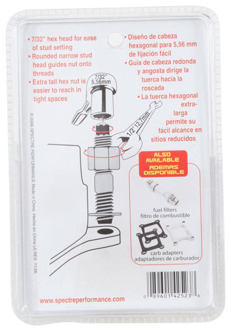 Spectre Carburetor Stud Kit w/Hardware 2in. Carburetors Spectre