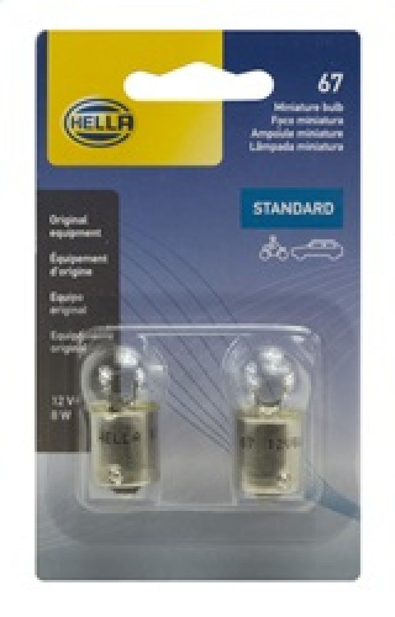 Hella Bulb 67 12V 8W 4Cp Ba15S G6 (2) Bulbs Hella