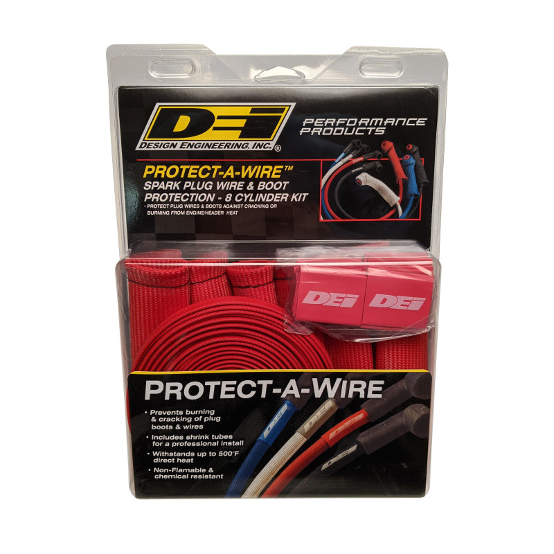 DEI Protect-A-Boot and Wire Kit 8 Cylinder - Red Thermal Sleeves DEI