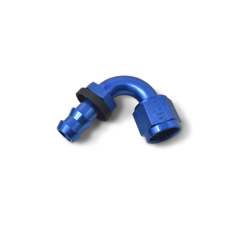 Russell Performance -8 AN Twist-Lok 120 Degree Hose End (3/4in Radius) Fittings Russell