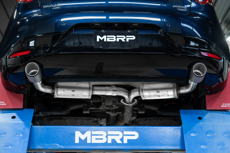 MBRP 19-23 Mazda 3 Hatchback T304SS 2.5in Axle-Back, Dual Rear Exit Street Profile Axle Back MBRP