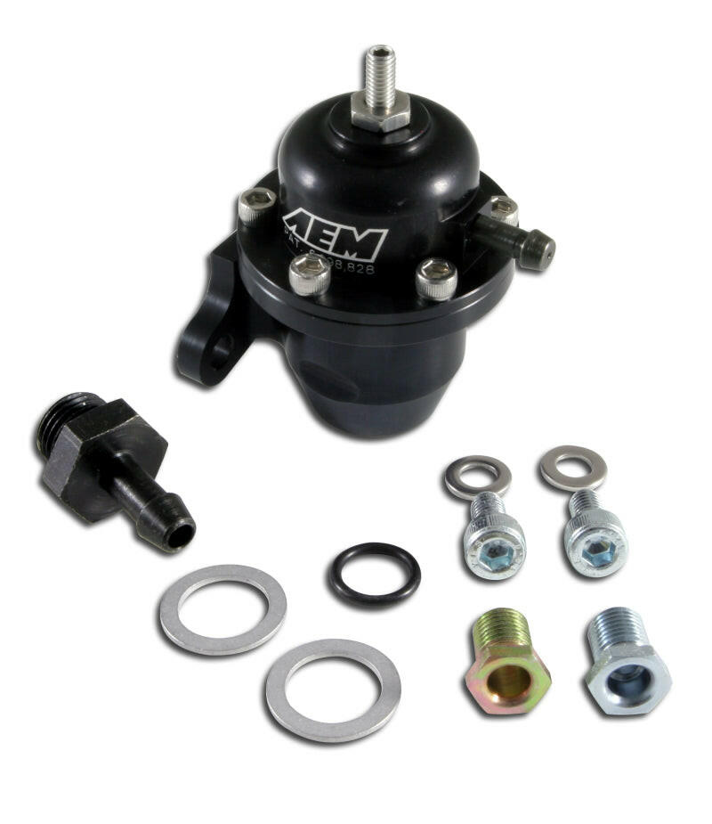 AEM 98-99 Acura CL / 00-05 S2000 / 98-02 Accord / 96-00 Civic Black Adjustable Fuel Pressure Regulat Fuel Pressure Regulators AEM
