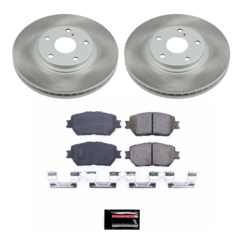 Power Stop 02-04 Toyota Camry Front Semi-Coated Rotor Kit Brake Kits - Performance Blank PowerStop