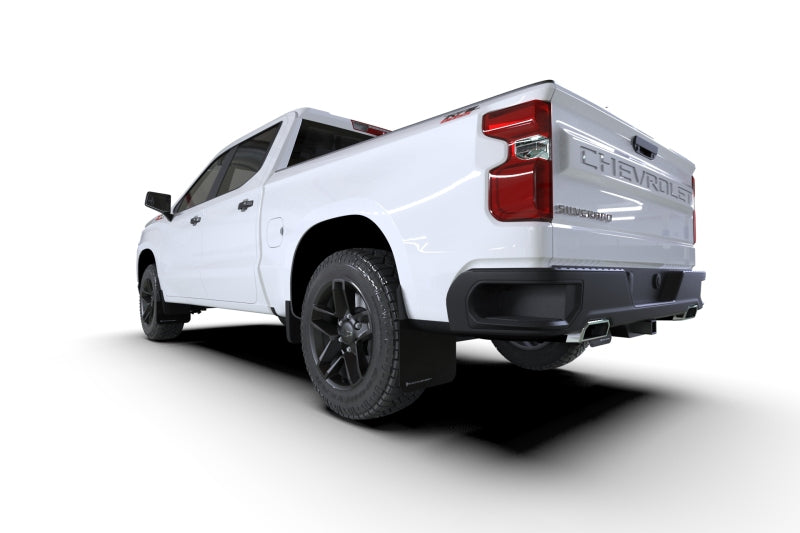 Rally Armor 19-26 Gen 4 Chevy Silverado 1500 Black UR Mud Flap White Logo Mud Flaps Rally Armor