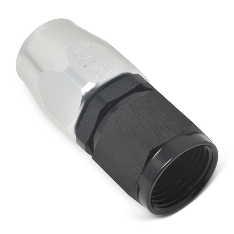 Russell Performance -10 AN Black/Silver Straight Full Flow Hose End Fittings Russell