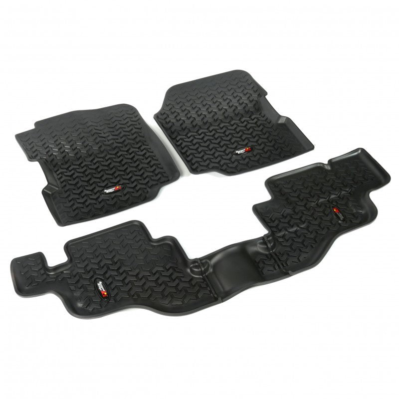 Rugged Ridge Floor Liner Front/Rear Black 1976-1986 Jeep CJ-7 / Jeep Wrangler 87-95 / YJ Floor Mats - Rubber Rugged Ridge