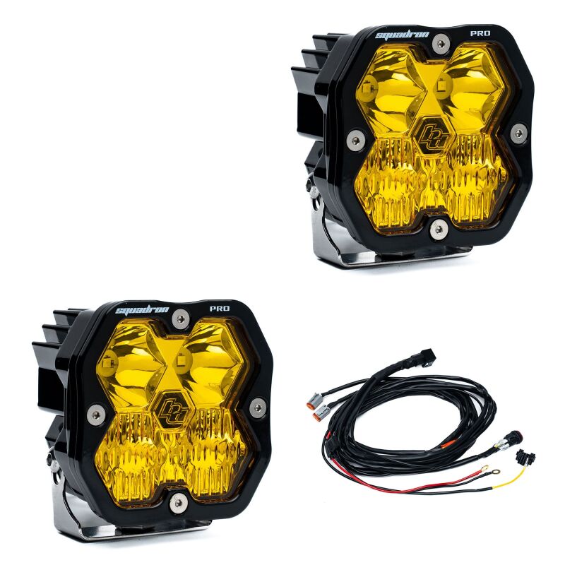 Baja Designs Squadron 2.0 Pro LED Driving/Combo (Pair) - Baja Amber Light Bars & Cubes Baja Designs