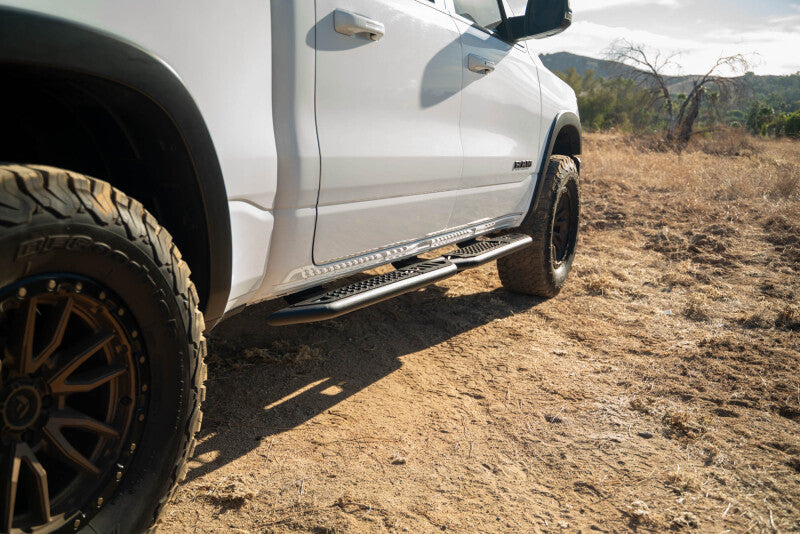 DV8 Offroad 19-25 RAM 1500 Crew Cab OE Plus Side Steps - Black Steel Side Steps DV8 Offroad