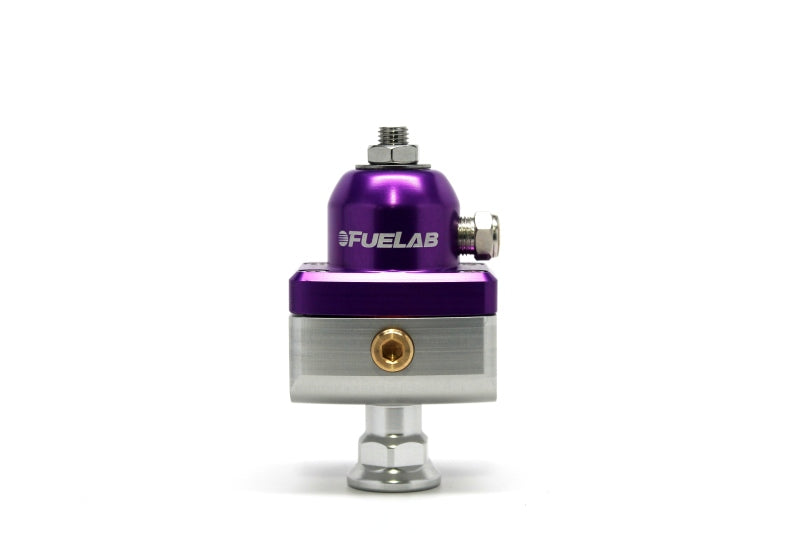 Fuelab 575 High Pressure Adjustable Mini FPR Blocking 25-65 PSI (1) -6AN In (2) -6AN Out - Purple Fuel Pressure Regulators Fuelab