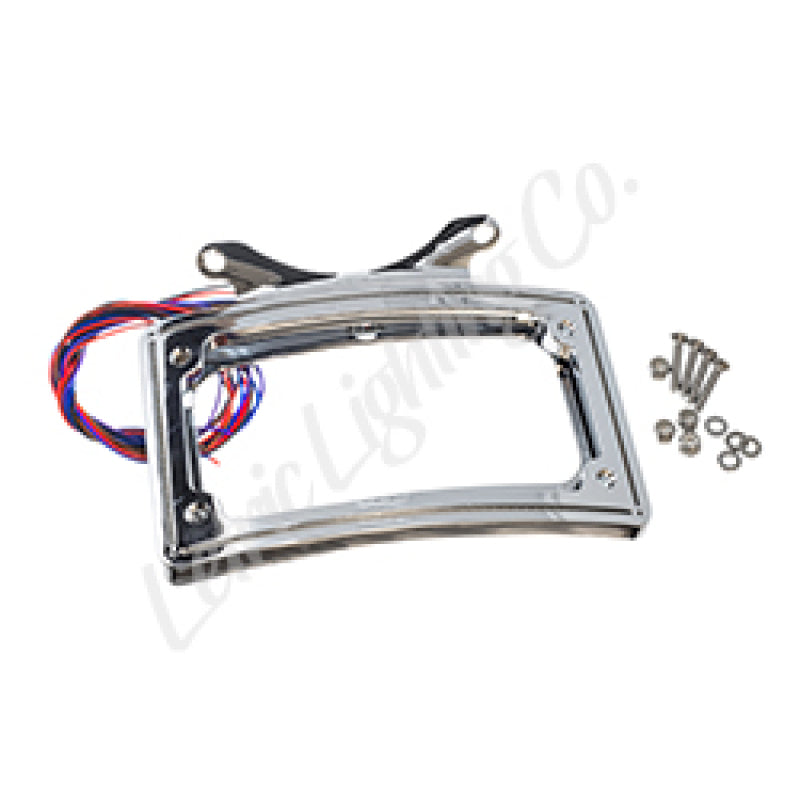 Letric Lighting 12-16 Dyna Switchback Perfect Plate Light Chrome Curved License Plate Frame License Frame Letric Lighting
