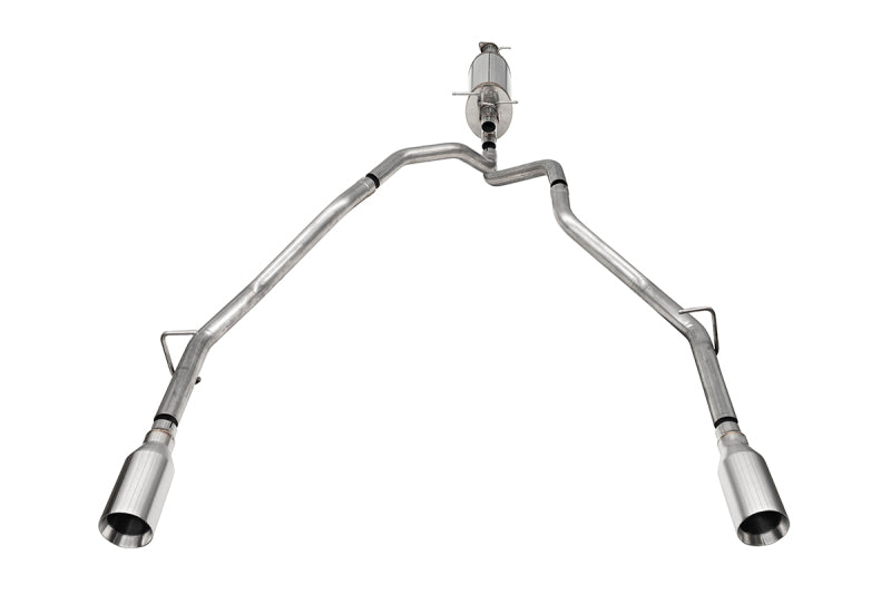 Corsa 25-26 Ram 2.5in Stainless Steel Sport Cat-back Dual Rear Exit 5.0in Polished Tip Catback CORSA Performance