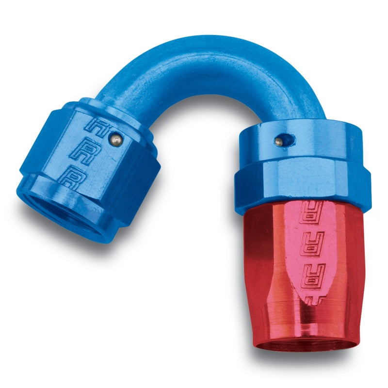 Russell Performance -6 AN Red/Blue 150 Degree Full Flow Swivel Hose End (With 9/16in Radius) Fittings Russell