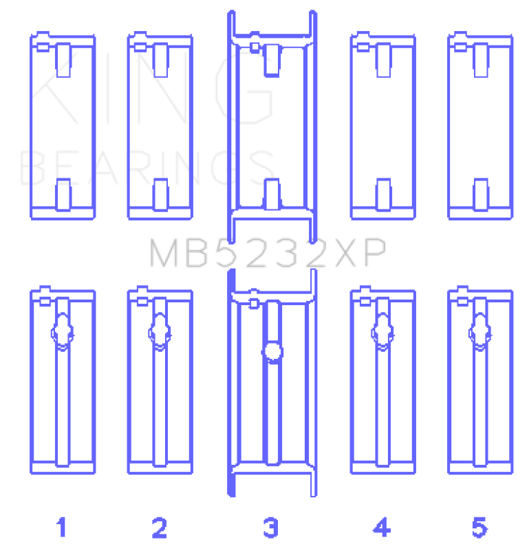 King Engine Bearings Nissan CA16DET/CA18DET/CA20ET (Size +0.50mm) Main Bearing Set Bearings King Engine Bearings