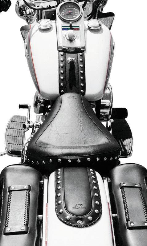 Mustang 00-17 Harley Softail w/Square Dash Tank Bib w/Studs - Black Tank Bibs Mustang Motorcycle