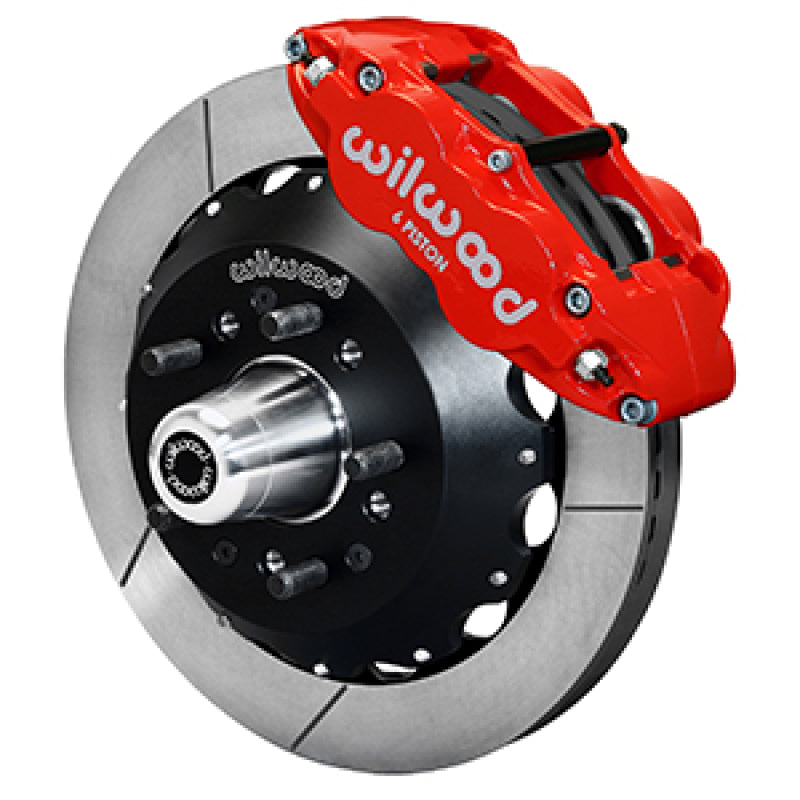 Wilwood 65-68 Chevy Impala W/ Drum Spindle- FNSL6R - 12.88 in Vented GT Rotor Red Brake Rotors - 2 Piece Wilwood
