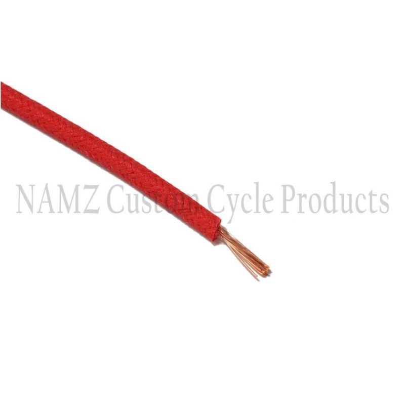 NAMZ OEM Color Cloth-Braided Wire 25ft. Pack 16g - Red Wire Loom NAMZ