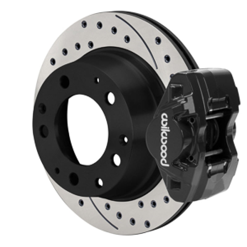 Wilwood 84-89 Porsche 911 D31 11.42in. Rear Brake Kit w/ Flex Lines - Drilled Rotors (Black) Brake Kits - Performance Blank Wilwood