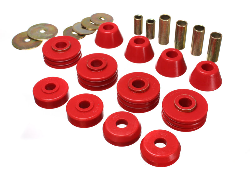 Energy Suspension Gm Cab Mount Set - Red Bushing Kits Energy Suspension