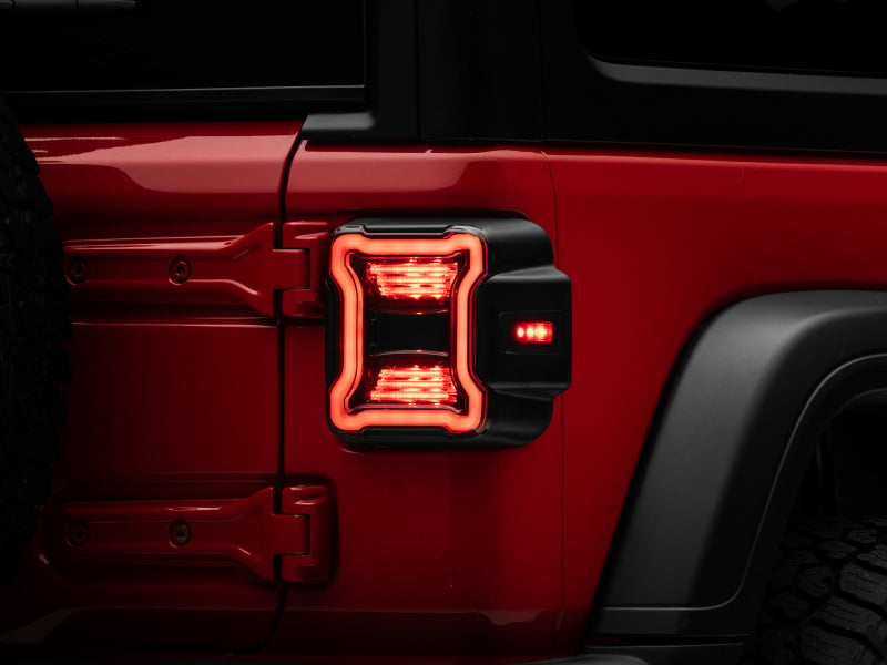 Raxiom 18-22 Jeep Wrangler JL LED Tail Lights- Black Housing (Smoked Lens) Tail Lights Raxiom