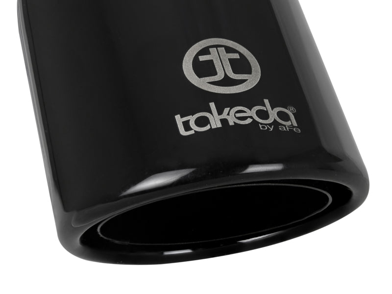 aFe Takeda 304 Stainless Steel Clamp-On Exhaust Tip 2.5in.Inlet / 4in Outlet - Black Tips aFe