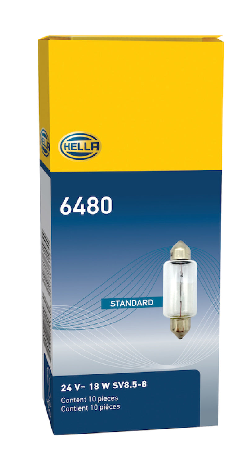 Hella Bulb 6480 24V 18W SV8.5-8 T4.625 15x43mm Bulbs Hella