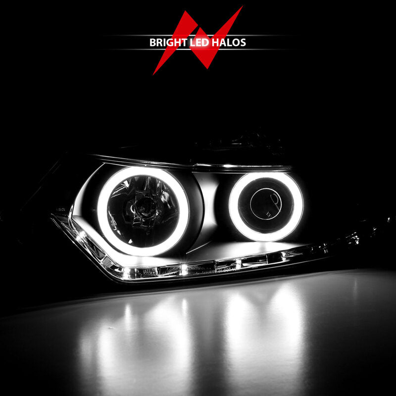 ANZO 2009-2012 Acura TSX Projector Headlights w/ Halo Black (CCFL) (HID Compatible) Headlights ANZO