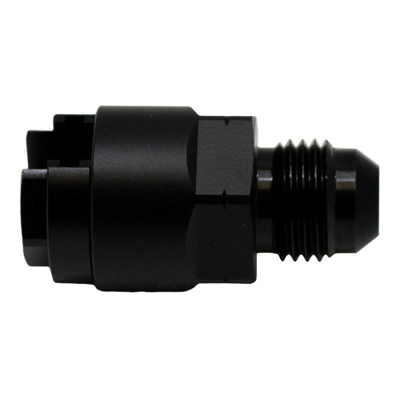 DeatschWerks 6AN Male Flare to 1/4in Female EFI Quick Connect Adapter - Anodized Matte Black Fuel Components Misc DeatschWerks