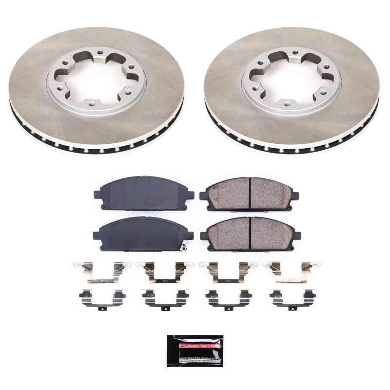 Power Stop 96-98 Nissan Pathfinder Front Semi-Coated Rotor Kit Brake Kits - Performance Blank PowerStop