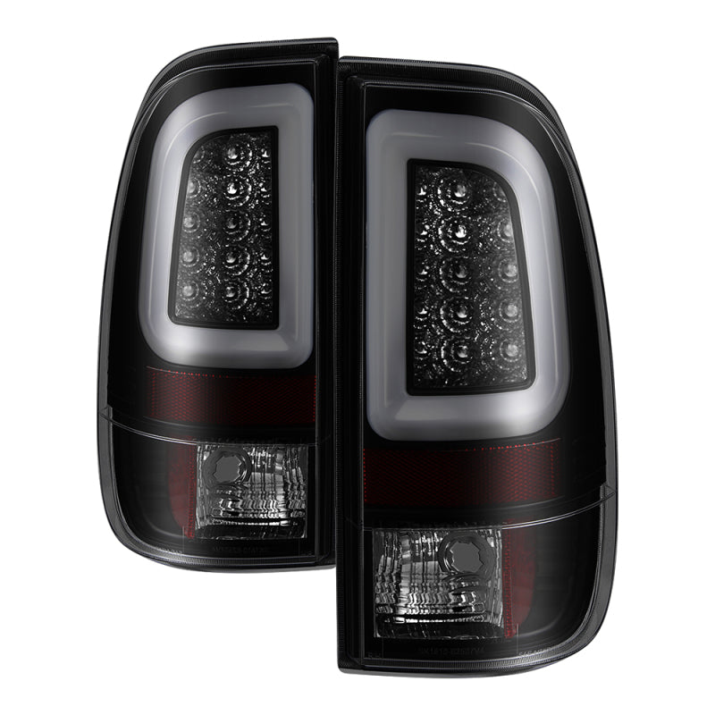 Spyder 08-16 Ford Super Duty F-250 V3 Light Bar LED Tail Lights - Blk Smoke ALT-YD-FS07V3-LBLED-BSM Tail Lights SPYDER