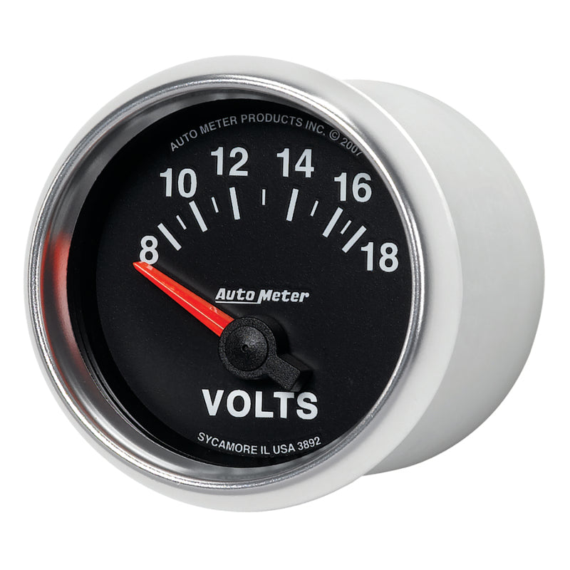 Autometer GS 52mm 8-18 Volts Short Sweep Electronic Voltmeter Gauge Gauges AutoMeter