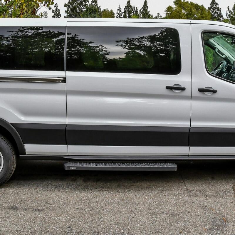 Westin Ford Transit Van 150/250/350 (Single 54in Pass Door) Grate Steps Running Boards - Tex. Blk Running Boards Westin