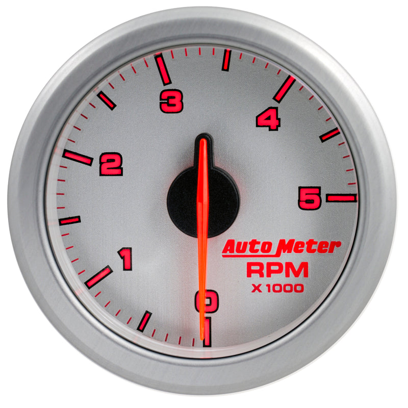 Autometer Airdrive 2-1/6in Tachometer Gauge 0-5K RPM - Silver Gauges AutoMeter