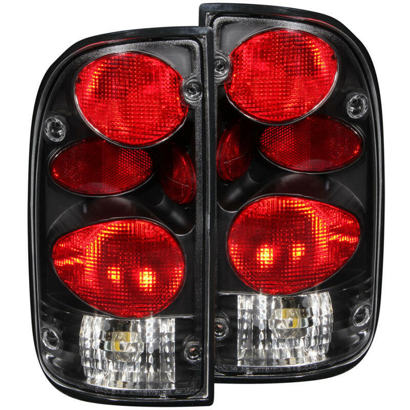 ANZO 1995-2000 Toyota Tacoma Taillights Black Tail Lights ANZO
