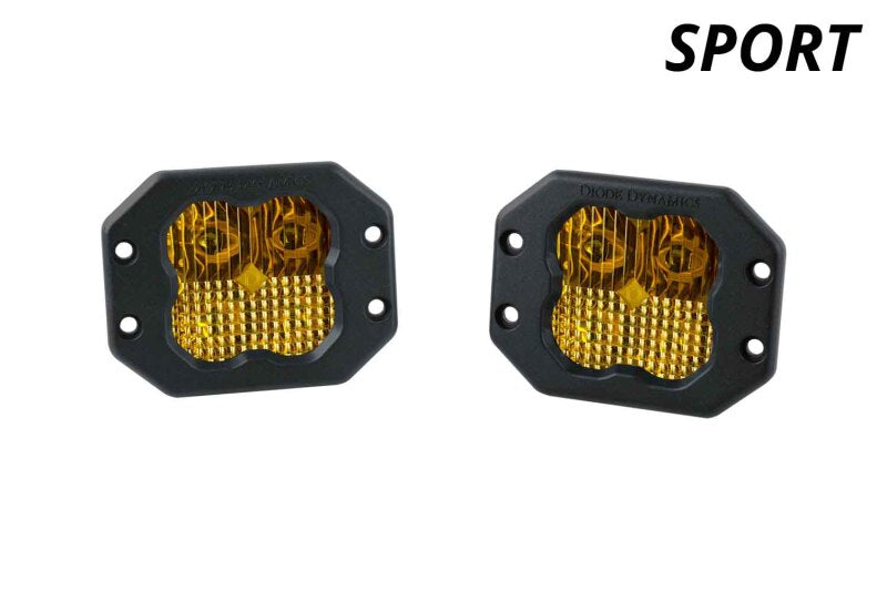 Diode Dynamics SS3 Sport ABL - Yellow SAE Fog Flush (Pair) Light Accessories and Wiring Diode Dynamics