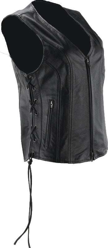Kuryakyn Leather By River Road Sapphire Leather Vest Black Womens - Small Vests Kuryakyn