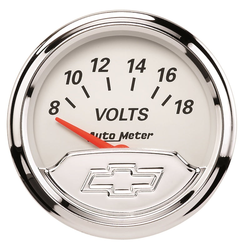 Autometer Chevy Vintage 2in 8-18 Volts Short Sweep Electronic Voltmeter Gauge Gauges AutoMeter