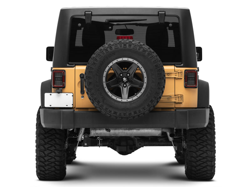 Raxiom 07-18 Jeep Wrangler JK Axial Series LED Halo Tail Lights- Black Housing (Dark Smoked Lens) Tail Lights Raxiom