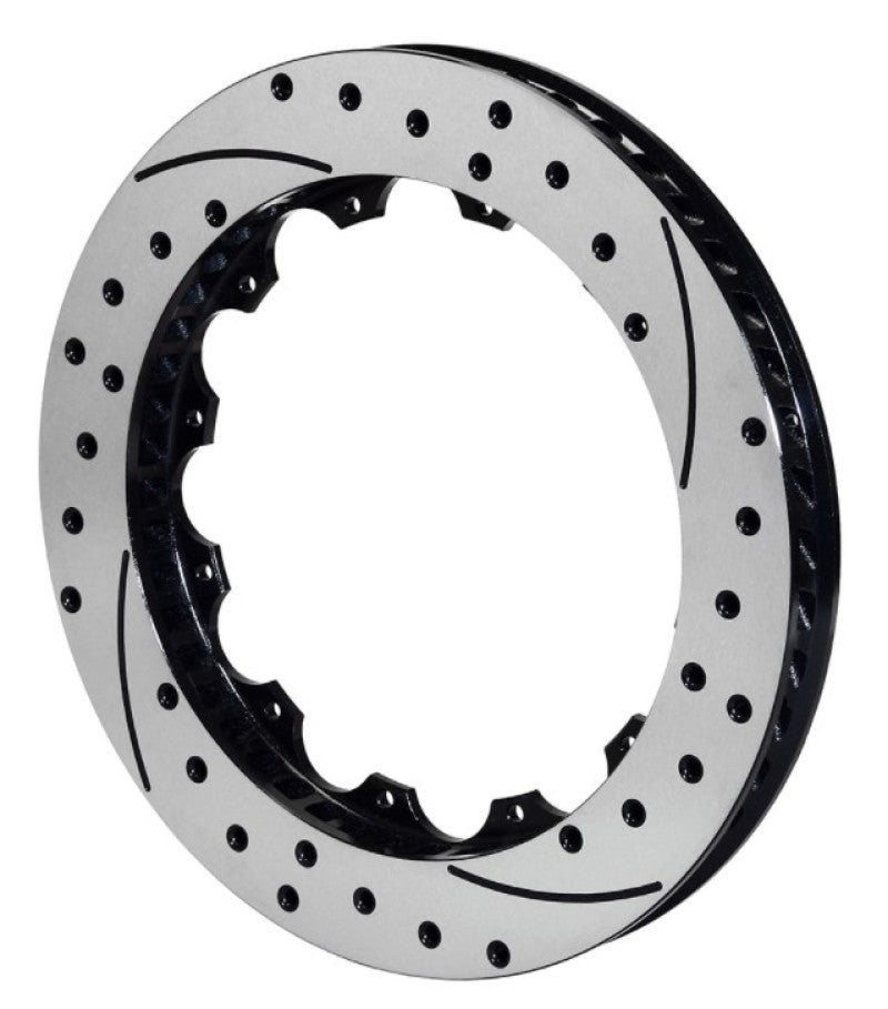 Wilwood Rotor-SV-SRP 72 Iron-LH-Drill-BLK 14.25 x 1.10 - 12 on 8.75in Brake Rotors - 2 Piece Wilwood
