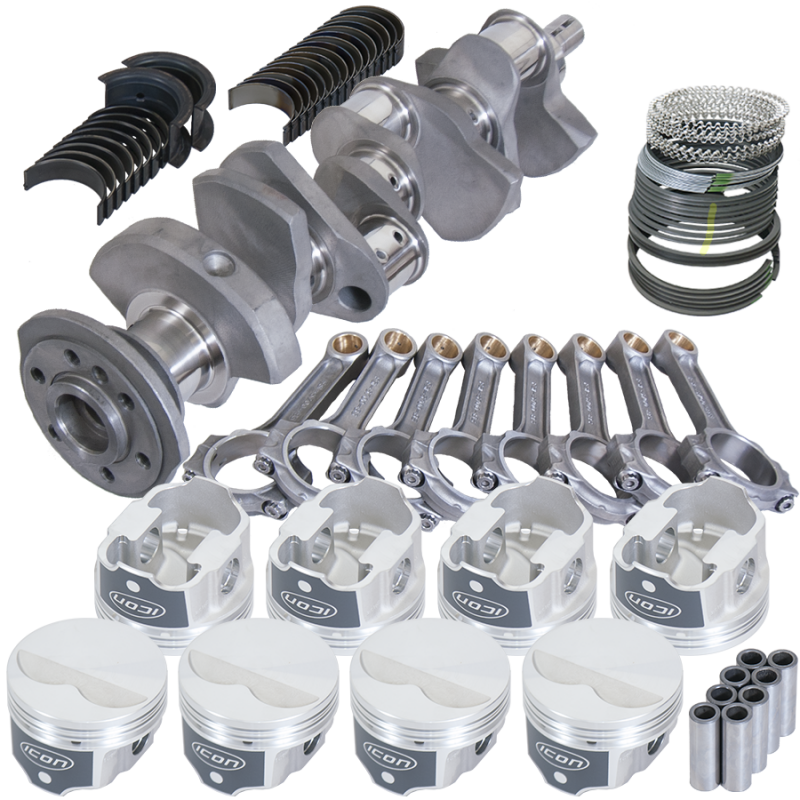 Eagle Chevy 350 3.480in Crank 5.700in I-Beam Rods -3.7cc Flat Top 4.060in Pistons Rotating Assembly Rotating Assemblies Eagle
